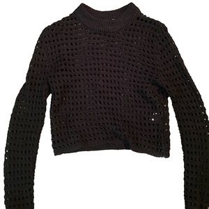 Ardene black cut-out cropped sweater, size s